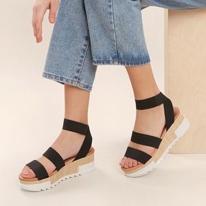 NEW Black Platform Sandals